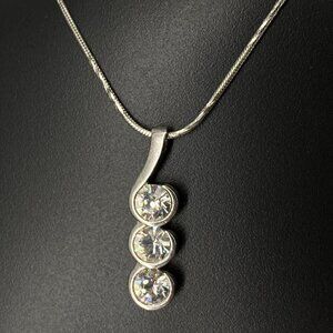 Fifth Avenue Collection Triple Crystal Pendant Necklace​​​​​​​​​​​